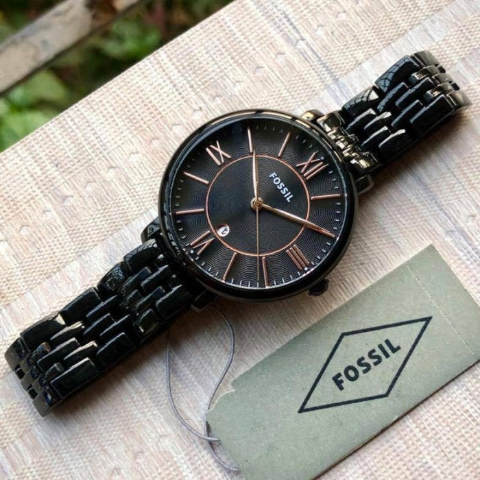 Fossil Jacqueline Black Dial Black Mesh Bracelet Watch for Women - ES3614 Buy Now By Fossil