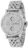 Fossil Boyfriend Chronograph Silver Dial Silver Steel Strap Watch for Women - ES2198 Buy Now By Fossil
