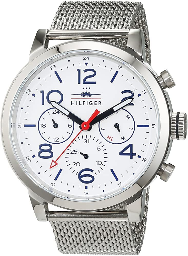 Tommy Hilfiger Jake Quartz White Dial Silver Mesh Bracelet Watch for Men - 1791233 Buy Now By Tommy Hilfiger
