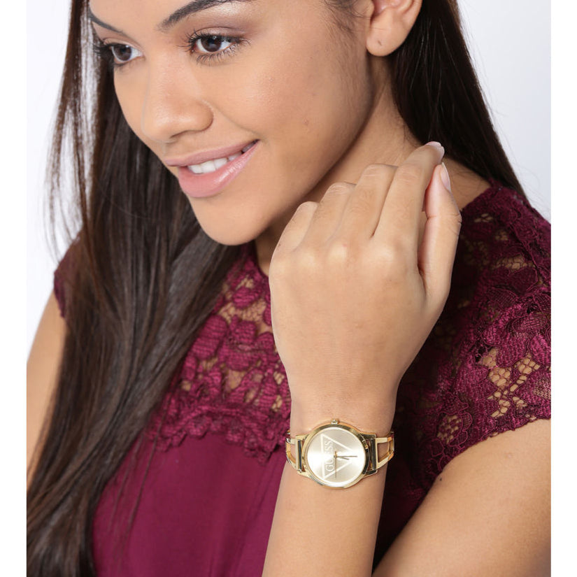 Guess Lola Quartz Gold Dial Gold Steel Strap Watch For Women - W1145L3 Buy Now By Guess