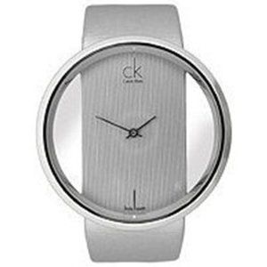 Calvin Klein Glam Transparent Silver Dial Grey Leather Strap Watch for Women - K9423193 Buy Now By Calvin Klein
