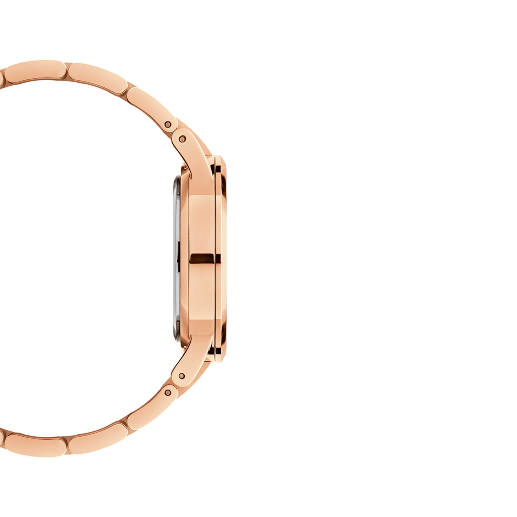 Daniel Wellington Iconic Link Analog Black Dial Rose Gold Steel Strap Watch For Women - DW00100214 Buy Now By Daniel Wellington