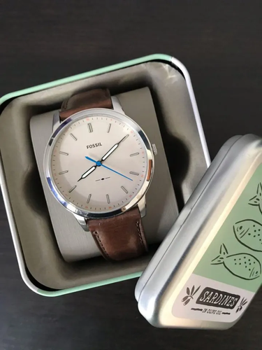 Fossil Minimalist Off White Dial Brown Leather Strap Watch for Men - FS5306 Buy Now By Fossil