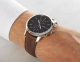 Fossil Townsman Chronograph Black Dial Brown Leather Strap Watch for Men - FS5280 Buy Now By Fossil