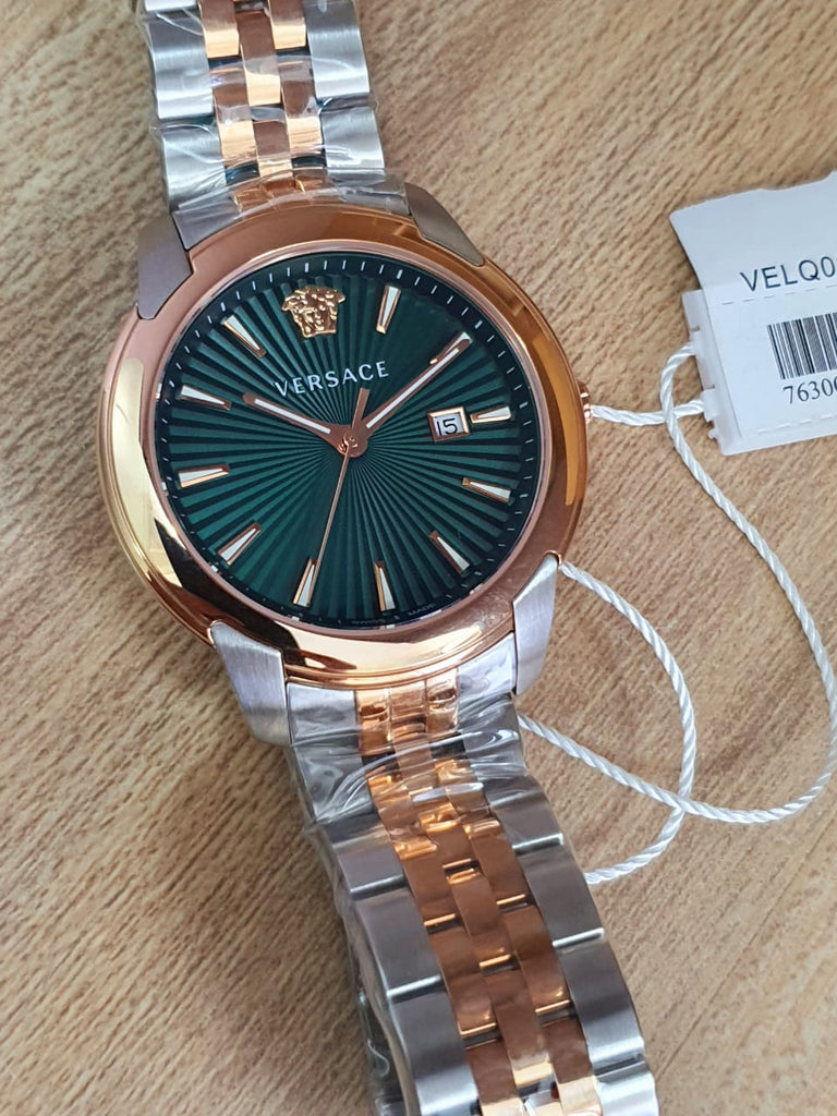 Versace V-Urban Green Dial Two Tone Steel Strap Watch for Men - VELQ00619 Buy Now By Versace