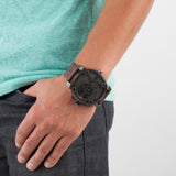 Diesel Little Daddy SBA Small Sized Grey Dial Brown Leather Strap Watch For Men - DZ7258 Buy Now By Diesel