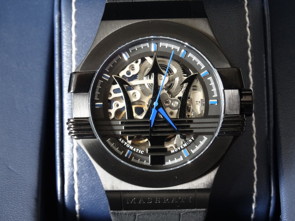 Maserati Potenza Automatic Black Dial Black Leather Strap Watch For Men - R8821108009 Buy Now By Maserati