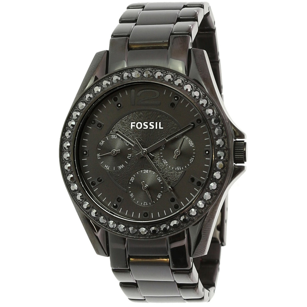 Fossil Riley Multifunction Black Dial Black Steel Strap Watch for Women - ES4519 Buy Now By Fossil