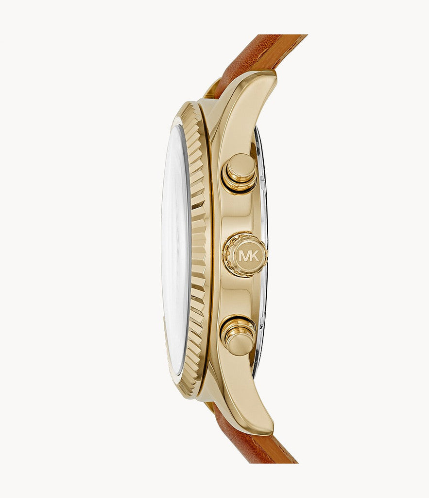 Michael Kors Lexington Chronograph Gold Dial Brown Leather Strap Watch For Men - MK8447 Buy Now By Michael Kors