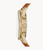 Michael Kors Lexington Chronograph Gold Dial Brown Leather Strap Watch For Men - MK8447 Buy Now By Michael Kors