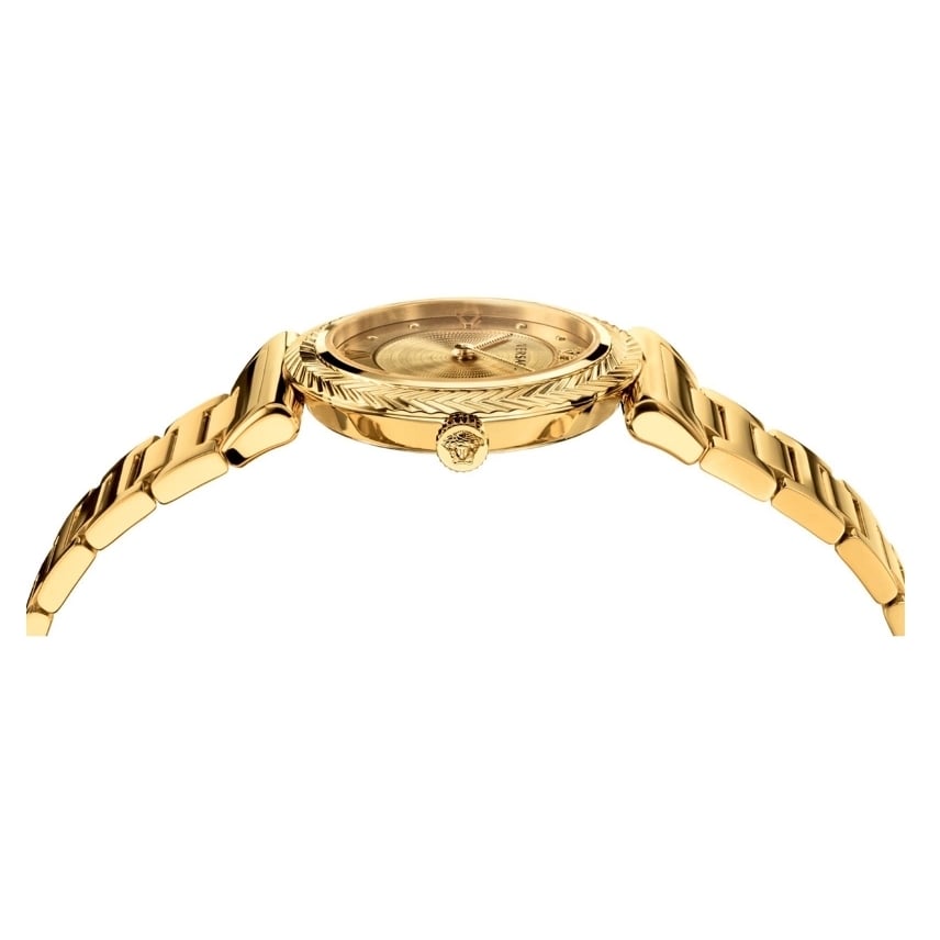 Versace V-Motif Gold Dial Gold Steel Strap Watch for Women - VERE00618 Buy Now By Versace
