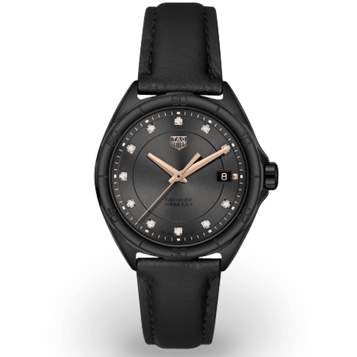 Tag Heuer Formula 1 Diamonds Black Dial Black Leather Strap Watch for Women - WBJ1417.FC8234 Buy Now By Tag Heuer