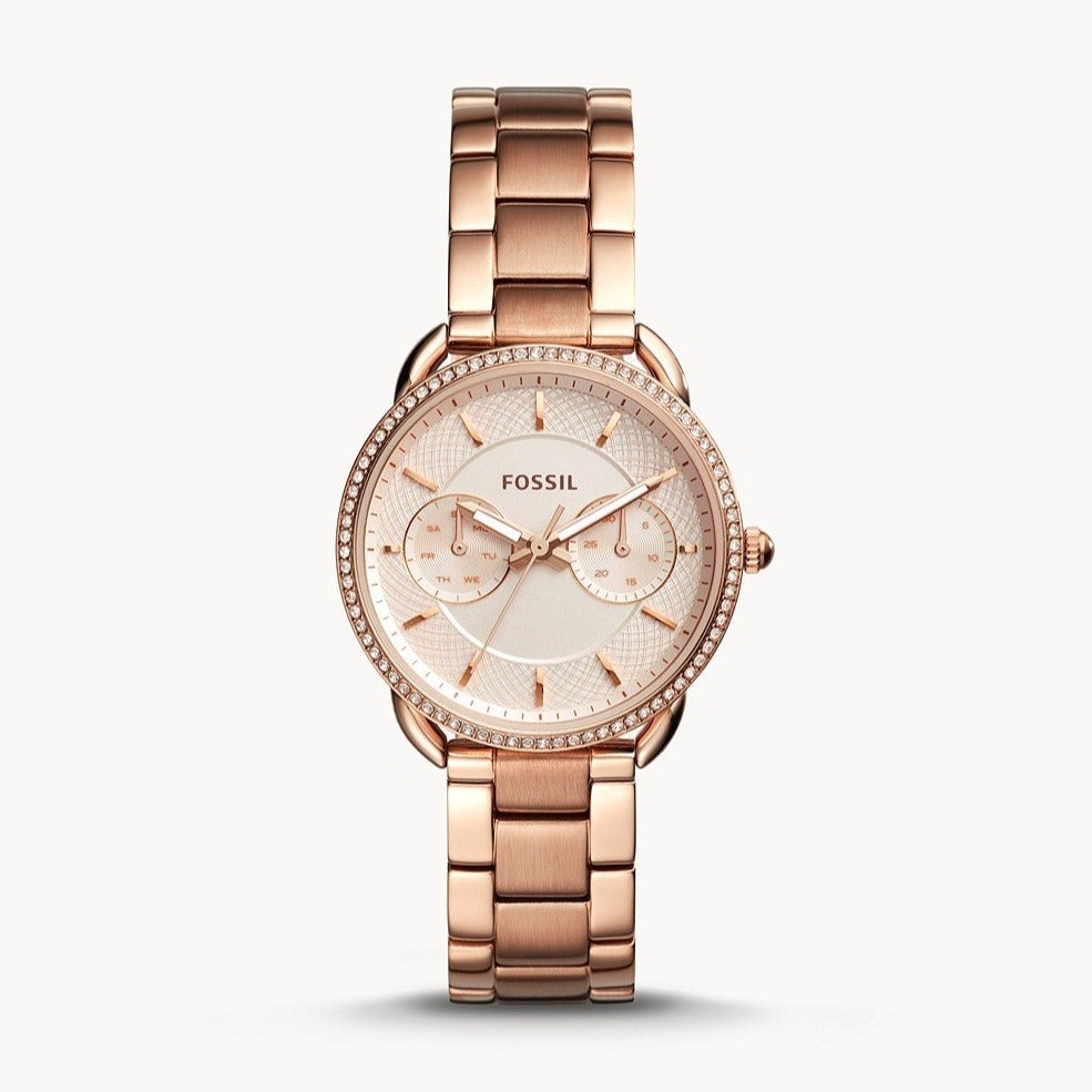 Fossil Tailor Rose Gold Dial Rose Gold Steel Strap Watch for Women - ES4264 Buy Now By Fossil
