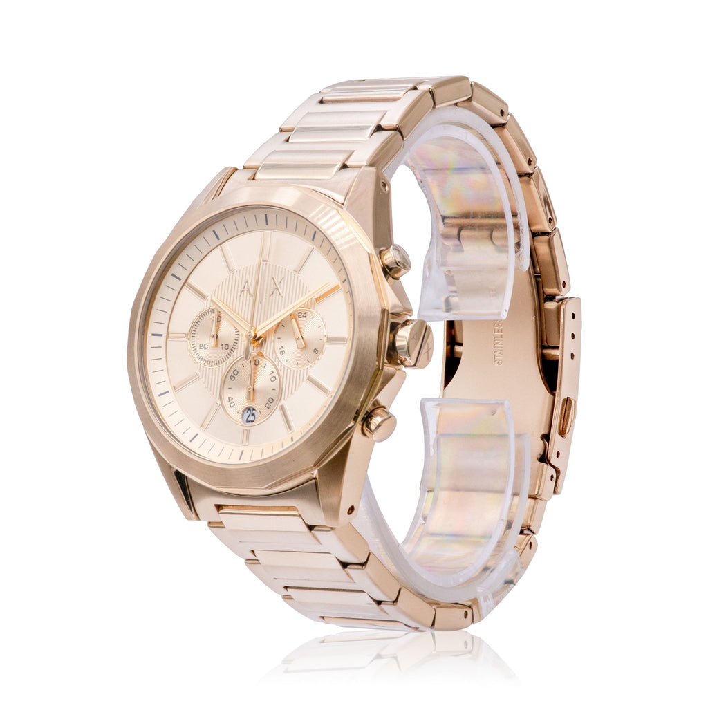 Armani Exchange Drexler Chronograph Gold Dial Gold Steel Strap Watch For Men - AX2602 Buy Now By Armani Exchange