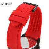 Guess Legacy Black Dial Red Silicone Strap Watch for Men - W1049G6 Buy Now By Guess