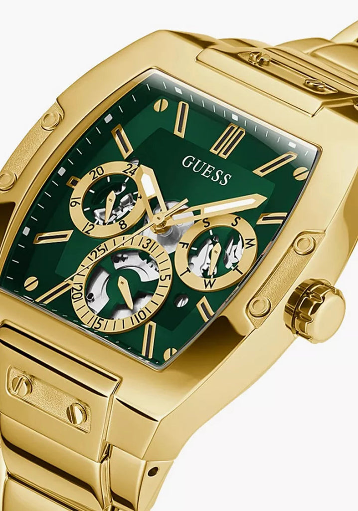Guess Phoenix Multi Function Green Dial Gold Steel Strap Watch for Men - GW0456G3 Buy Now By Guess
