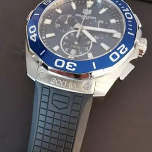 Tag Heuer Aquaracer Chronograph Blue Dial Black Rubber Strap Watch for Men - CAY111B.FT6041 Buy Now By Tag Heuer