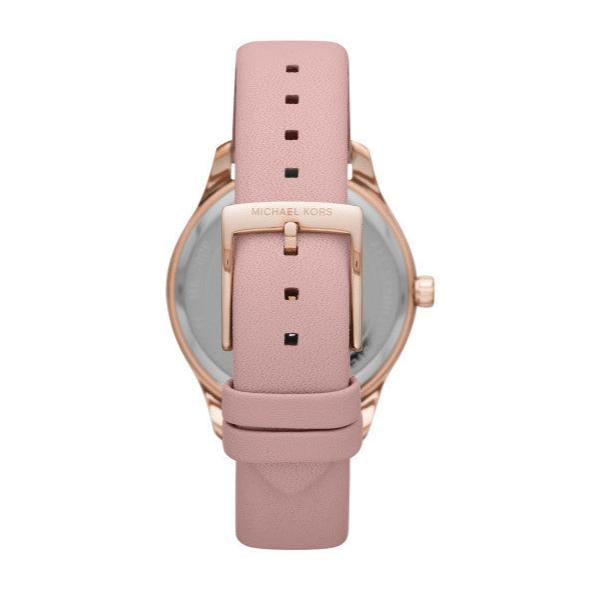 Michael Kors Layton Three-Hand White Dial Pink Leather Strap Watch for Women - MK2909 Buy Now By Michael Kors