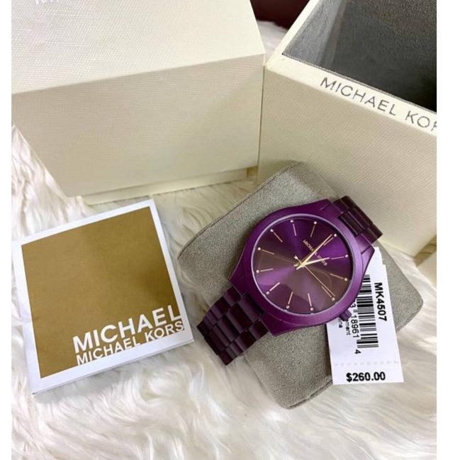 Michael Kors Slim Runway Quartz Purple Dial Purple Steel Strap Watch For Women - MK4507 Buy Now By Michael Kors