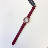 Emporio Armani Gianni T Bar Crystals Maroon Dial Maroon Leather Strap Watch for Women - AR11487 Buy Now By Emporio Armani