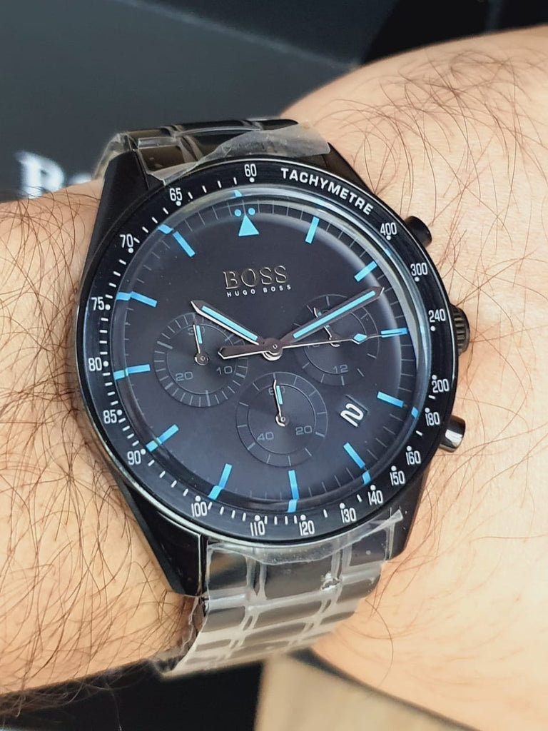 Hugo Boss Trophy Black Dial Black Steel Strap Watch for Men - 1513675 Buy Now By Hugo Boss