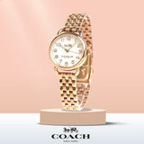 Coach Delancey White Dial Rose Gold Steel Strap Watch for Women - 14502242 Buy Now By Coach