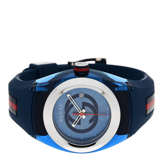 Gucci Sync XXL Quartz Blue Dial Blue Rubber Strap Watch For Men - YA137104 Buy Now By Gucci