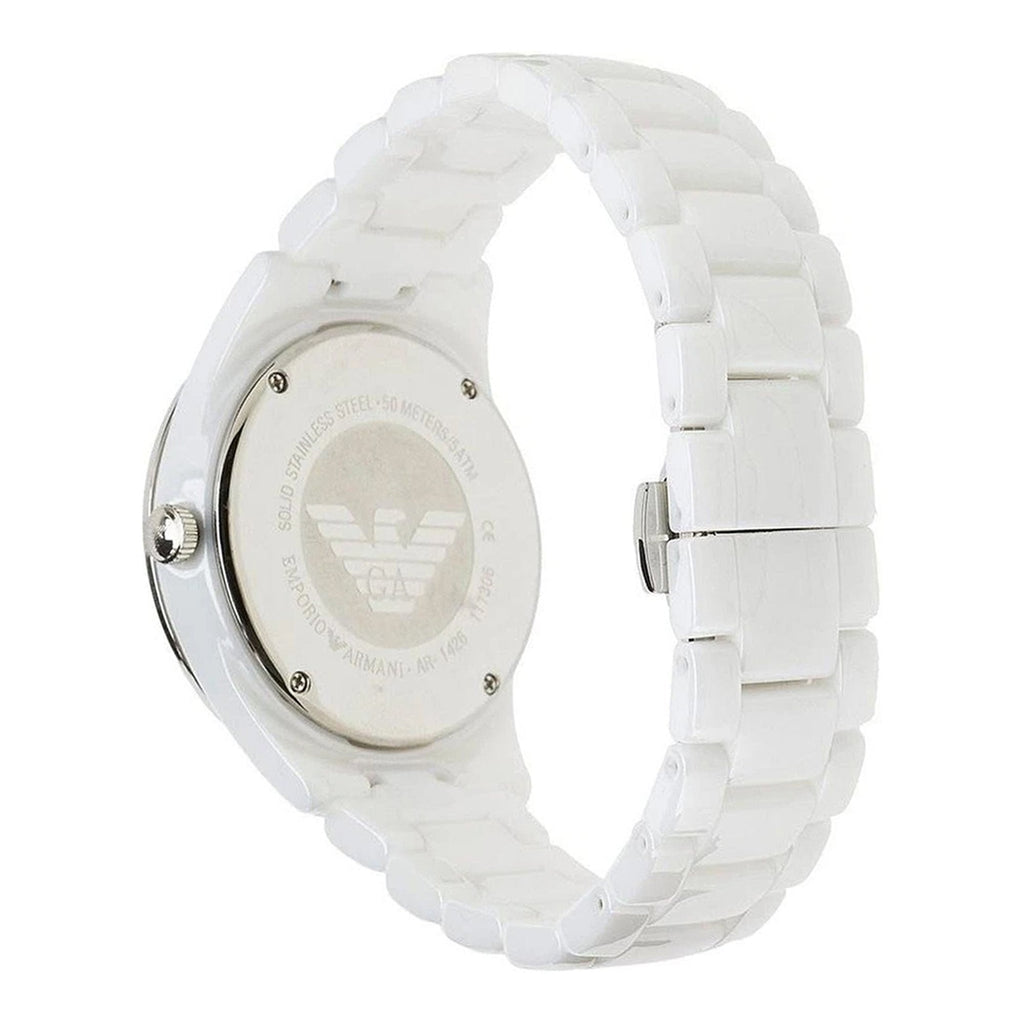 Emporio Armani Ceramica Chronograph White Dial White Ceramic Strap Watch For Women - AR1456 Buy Now By Emporio Armani