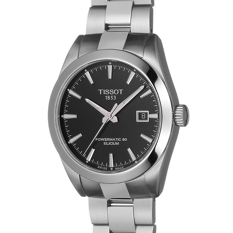 Tissot Gentleman Powermatic 80 Silicium Black Dial Silver Steel Strap Watch For Men - T127.407.11.051.00 Buy Now By Tissot