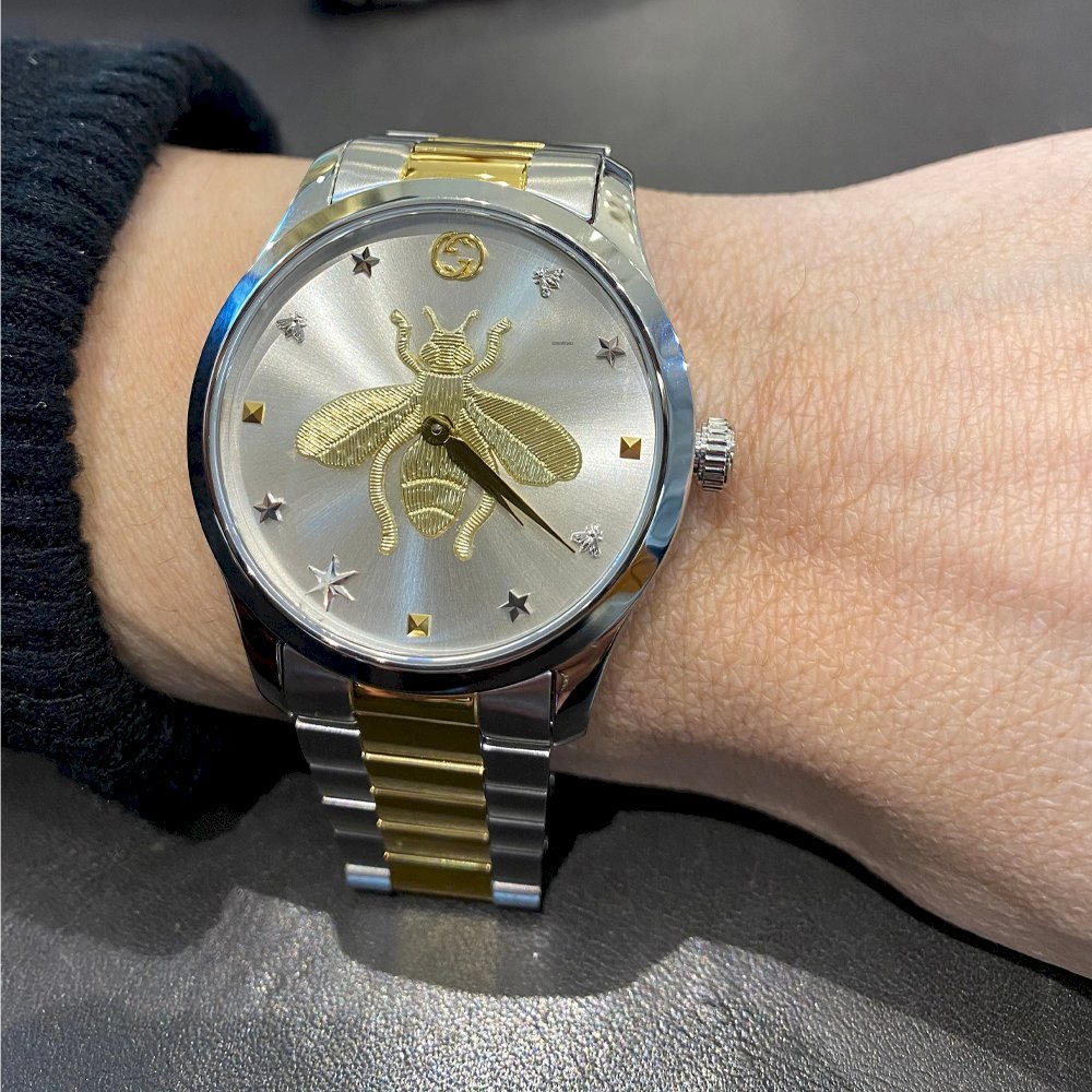 Gucci G Timeless Silver Dial Two Tone Steel Strap Watch For Women - YA126599 Buy Now By Gucci