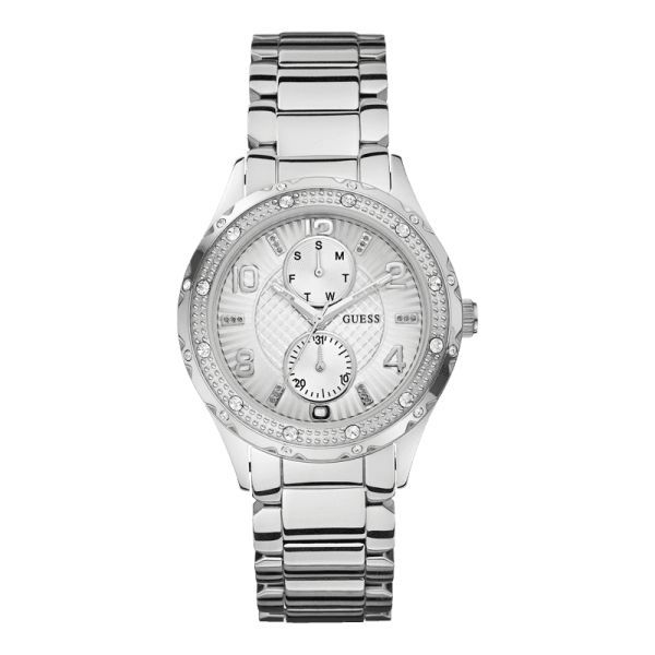 Guess Siren White Dial Silver Steel Strap Watch for Women - W0442L1 Buy Now By Guess