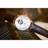 Tissot Tradition Powermatic 80 Open Heart Silver Dial Brown Leather Strap Watch For Men - T063.907.36.038.00 Buy Now By Tissot