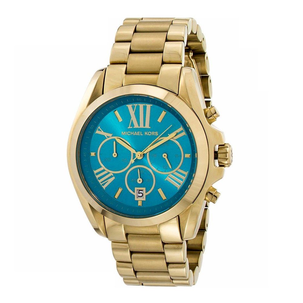 Michael Kors Bradshaw Chronograph Blue Dial Gold Steel Strap Watch For Women - MK5975 Buy Now By Michael Kors