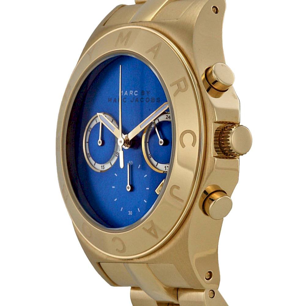 Marc Jacobs Blade Chronograph Blue Dial Gold Steel Strap Watch for Women - MBM3307 Buy Now By Marc Jacobs