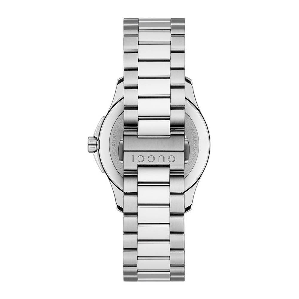 Gucci G Timeless Diamonds Black Dial Silver Steel Strap Watch For Men - YA126456 Buy Now By Gucci