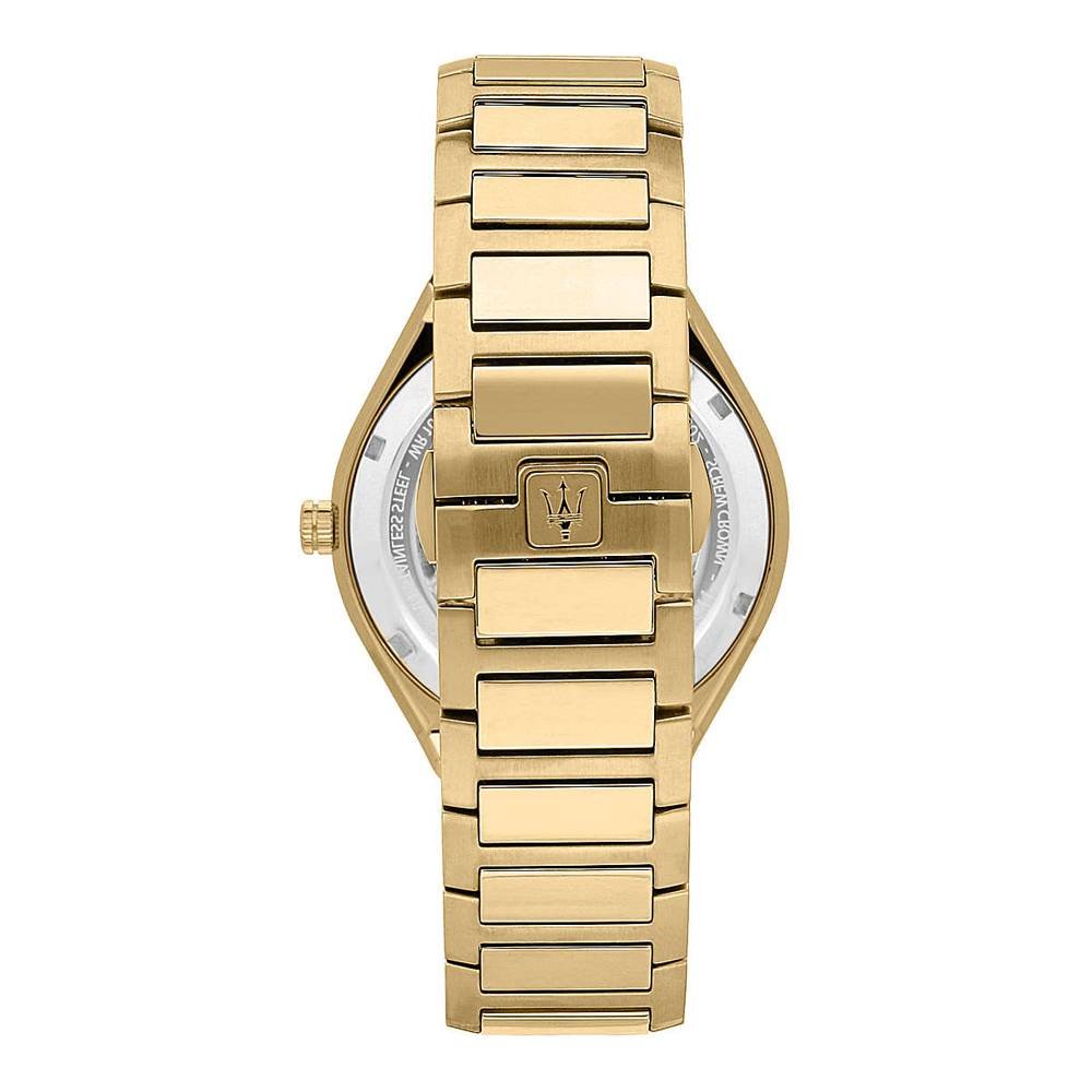 Maserati Stile Black Dial Gold Steel Strap Watch For Men - R8853142004 Buy Now By Maserati