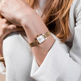 Tissot Lovely Square Silver Dial Gold Mesh Bracelet Watch For Women - T058.109.33.031.00 Buy Now By Tissot