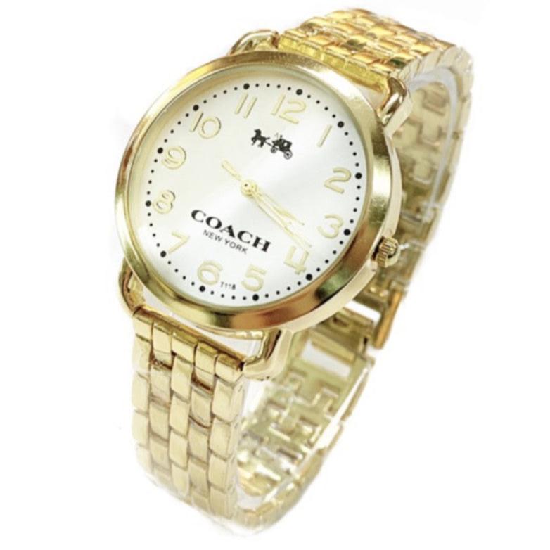 Coach Delancey White Dial Gold Steel Strap Watch for Women - 14502241 Buy Now By Coach