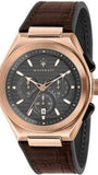 Maserati Triconic Chronograph Grey Dial Brown Leather Strap Watch For Men - R8871639003 Buy Now By Maserati