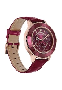 Swarovski Octea Lux Chrono Red Dial Red Leather Strap Watch for Women - 5547642 Buy Now By Swarovski
