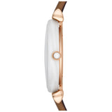 Emporio Armani Gianni T Bar Quartz Mother of Pearl White Dial Brown Leather Strap Watch For Women - AR11040 Buy Now By Emporio Armani