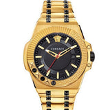 Versace Chain Reaction Quartz Black Dial Two Tone Steel Strap Watch for Men - VEDY00619 Buy Now By Versace