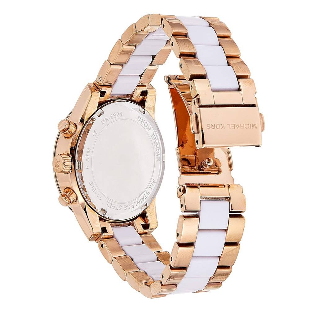 Michael Kors Ritz White Dial Two Tone Steel Strap Watch for Women - MK6324 Buy Now By Michael Kors
