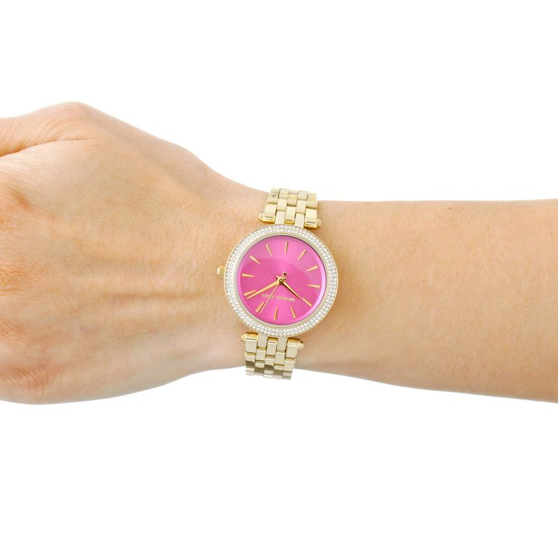 Michael Kors Darci Pink Dial Gold Steel Strap Watch for Women - MK3444 Buy Now By Michael Kors