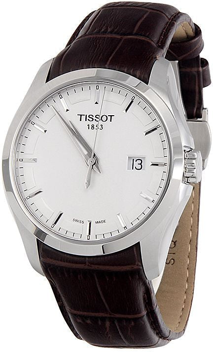 Tissot T Classic Couturier Chronograph White Dial Brown Leather Strap Watch For Men - T035.410.16.031.00 Buy Now By Tissot
