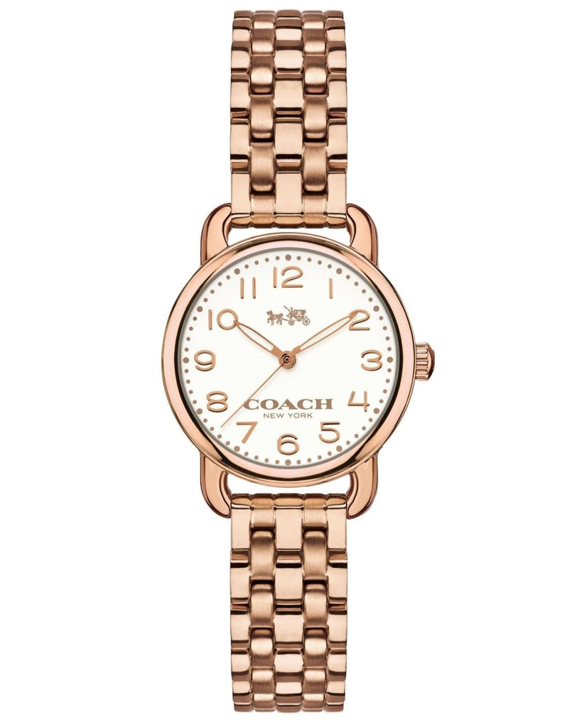Coach Delancey White Dial Rose Gold Steel Strap Watch for Women - 14502262 Buy Now By Coach