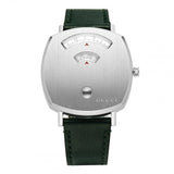 Gucci Grip Quartz Silver Dial Green Leather Strap Unisex Watch - YA157406 Buy Now By Gucci