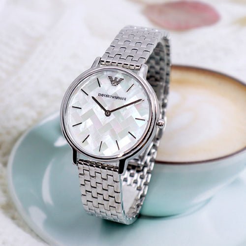 Emporio Armani Mother of Pearl Dial Silver Steel Strap Watch For Women - AR11112 Buy Now By Emporio Armani