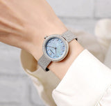 Emporio Armani Rosa Diamonds Mother of Pearl Blue Dial Silver Mesh Bracelet Watch For Women - AR11380 Buy Now By Emporio Armani