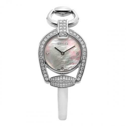 Gucci Horsebit Collection Diamonds Mother of Pearl Dial Silver Steel Strap Watch For Women - YA139505 Buy Now By Gucci